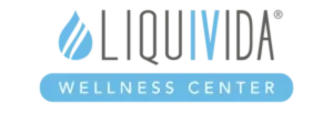 Light blue and gray Liquivida Wellness Center logo