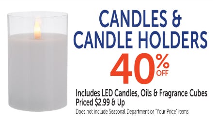 40% Off Candles & Candle Holders