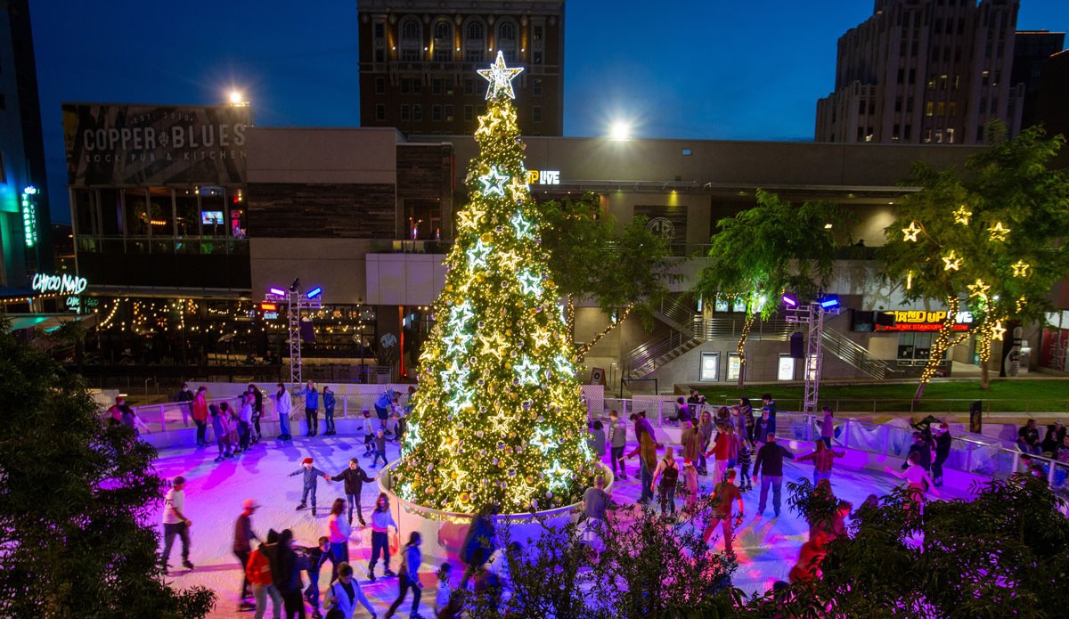 CitySkate Phoenix's Real Outdoor Ice Skating Rink.