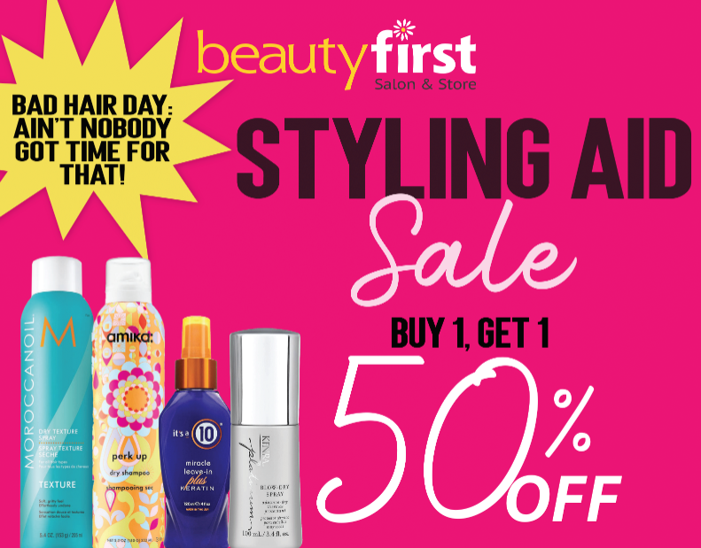 BOGO 50% OFF Styling Aids at Beauty First