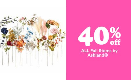 40% Off All Fall Stems by Ashland