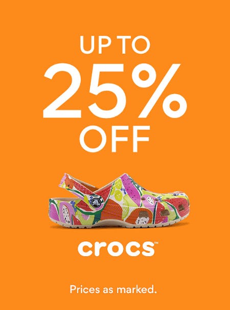 Up to 25% Off Crocs