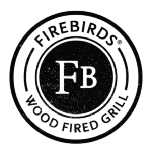 The Firebirds Wood Fired Grill logo in monochrome