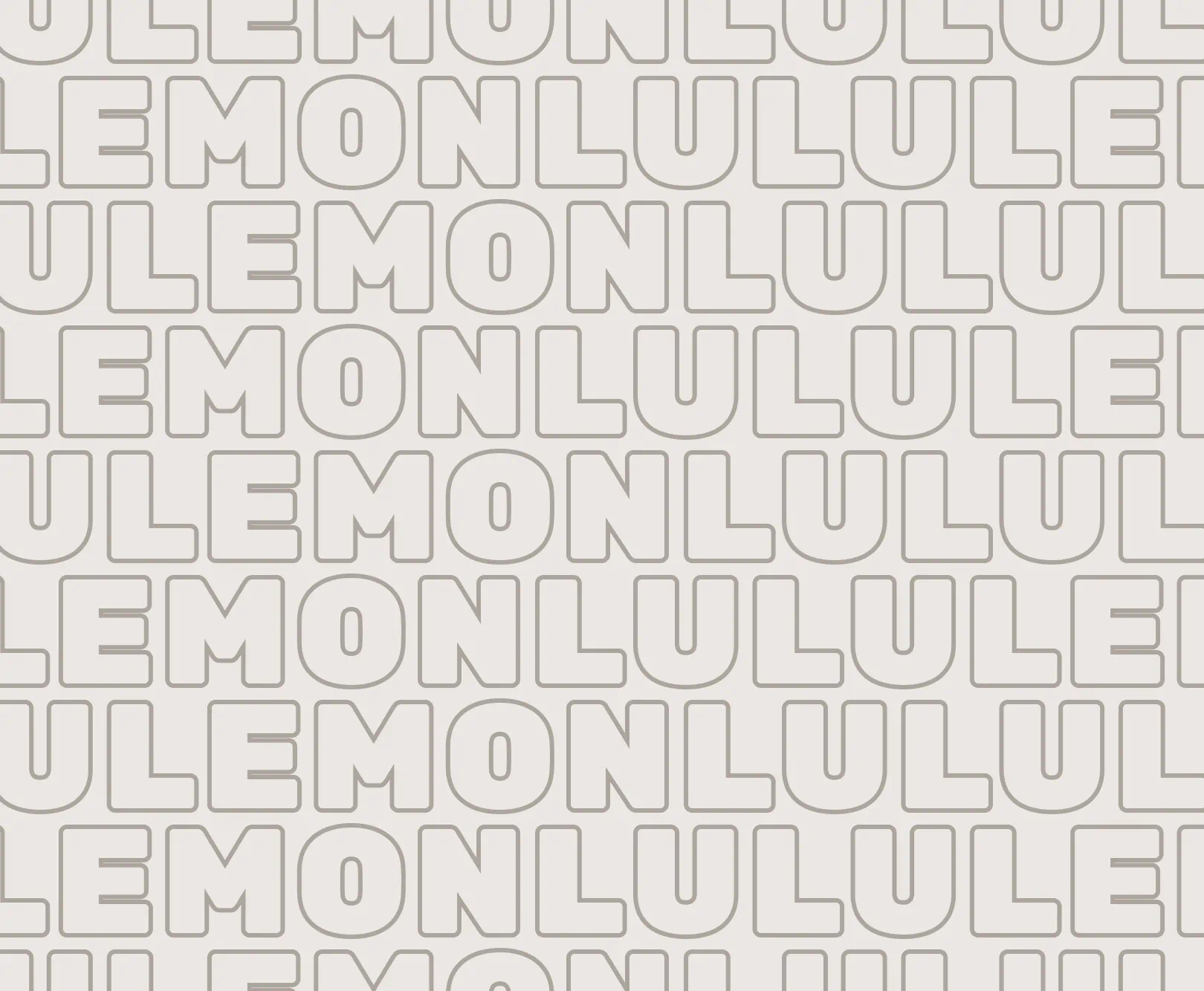 The word lululemon repeating across a tan backdrop.